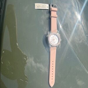 Michele Pink Watch with Silver Accents